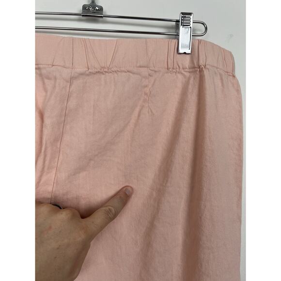 J. Jill Linen Stretch Womens Medium Pink Linen Viscose Pull On Ankle Pants - Picture 6 of 8